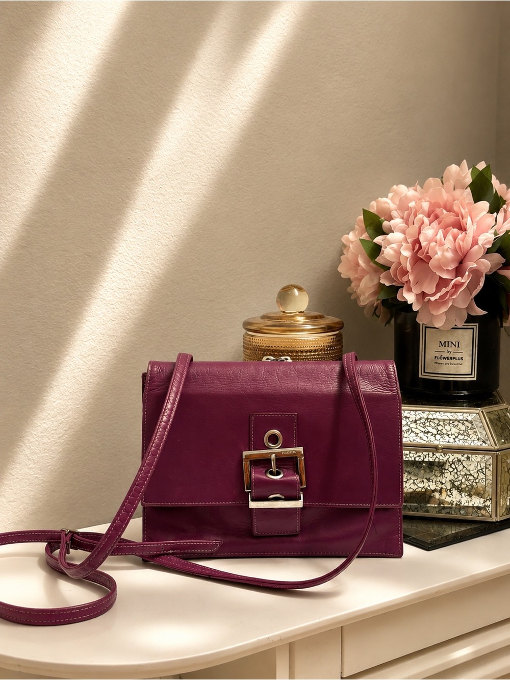 Perlina Plum/Purple Crossbody Wallet Bag